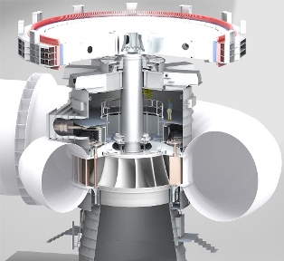 Cross-section of Site C turbine-generator unit