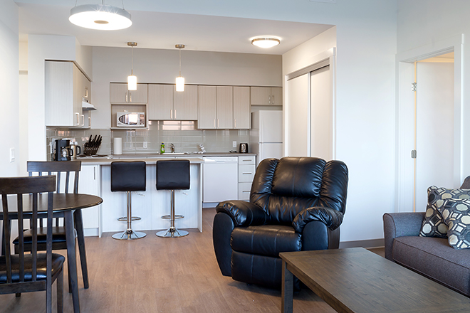 The interior of one of the new two-bedroom units.