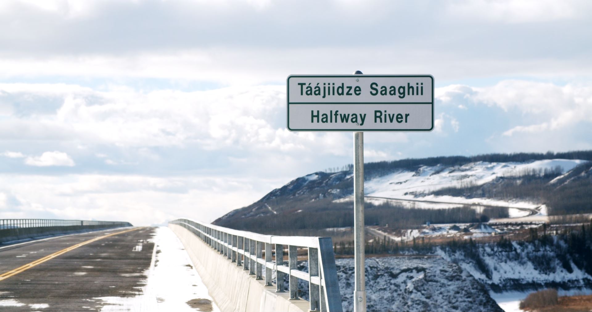 Halfway River bridge sign