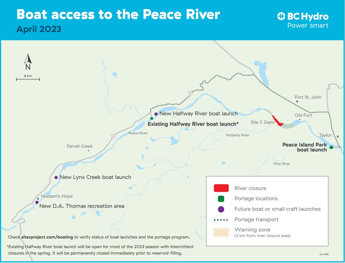 Boat access to the Peace River