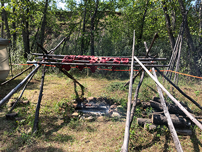 drying meat under the sun