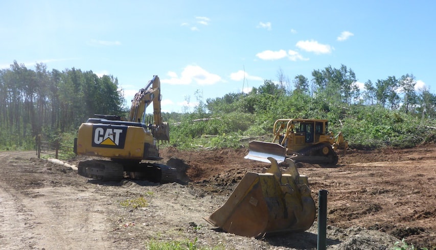 Clearing and grubbing at the 269 Road turnaround in July 2015.