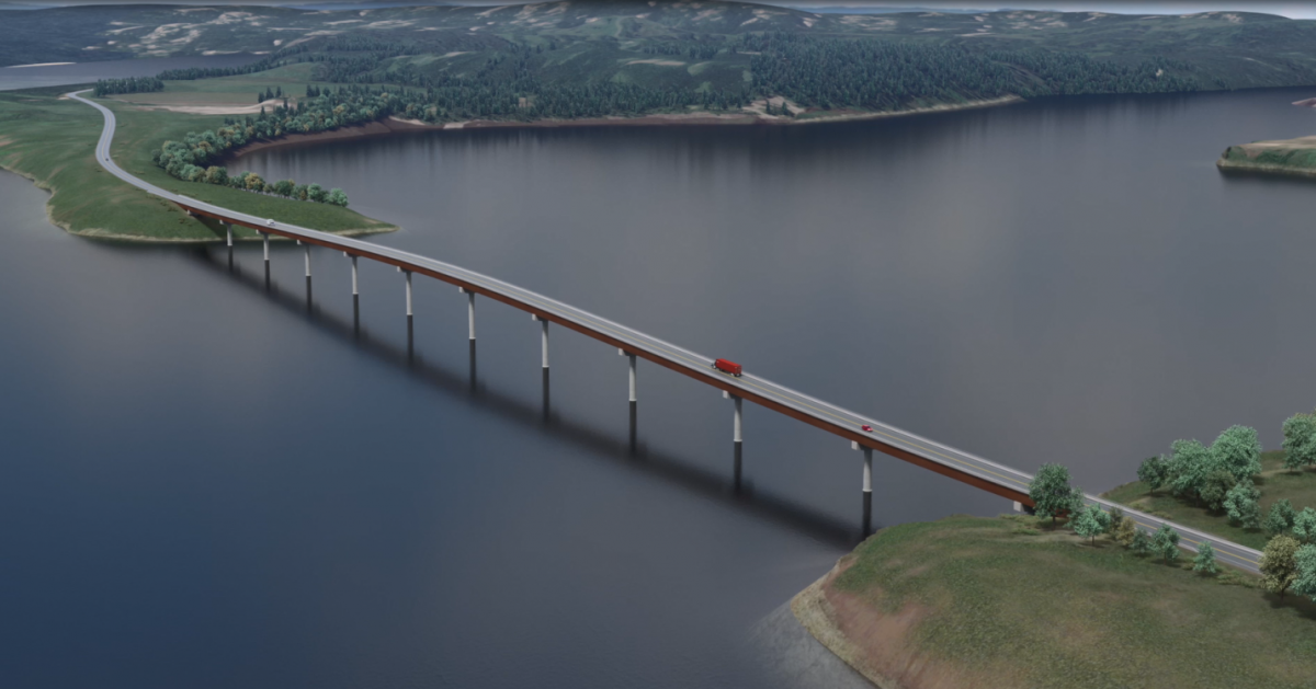 Rendering of the new Highway 29 realignment at Halfway River