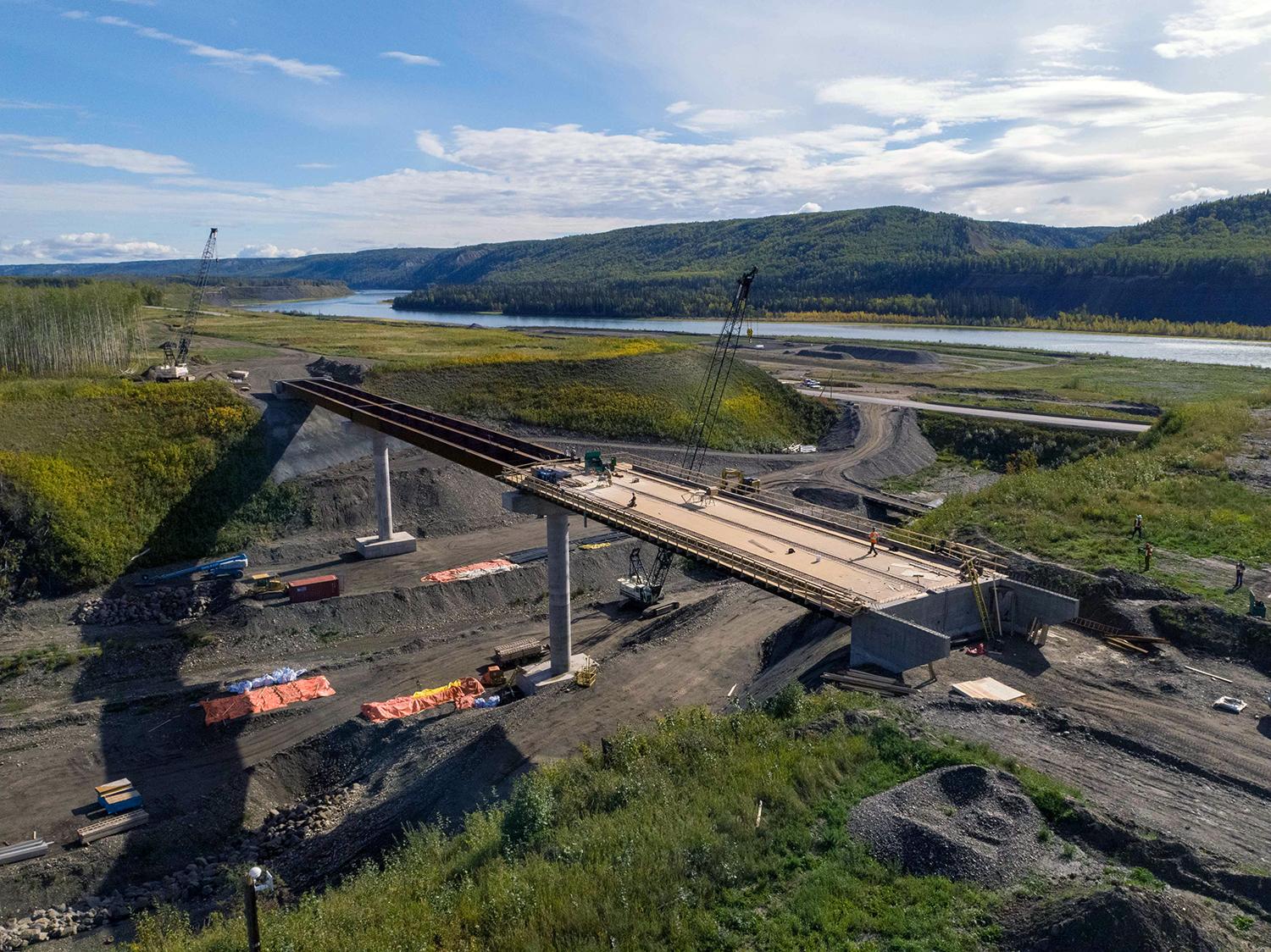 Bridge deck formwork installation at the Dry Creek segment of the Highway 29 realignment. | September 2021