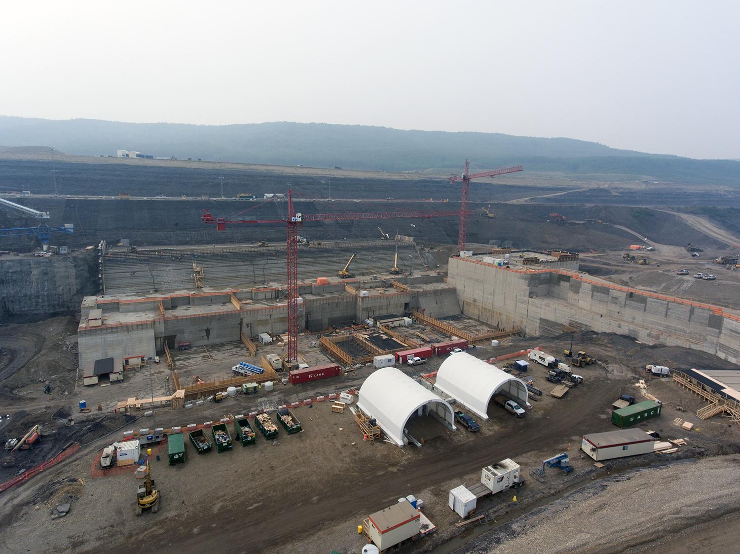 Shotcrete application in the south bank drainage tunnel | August 2018
