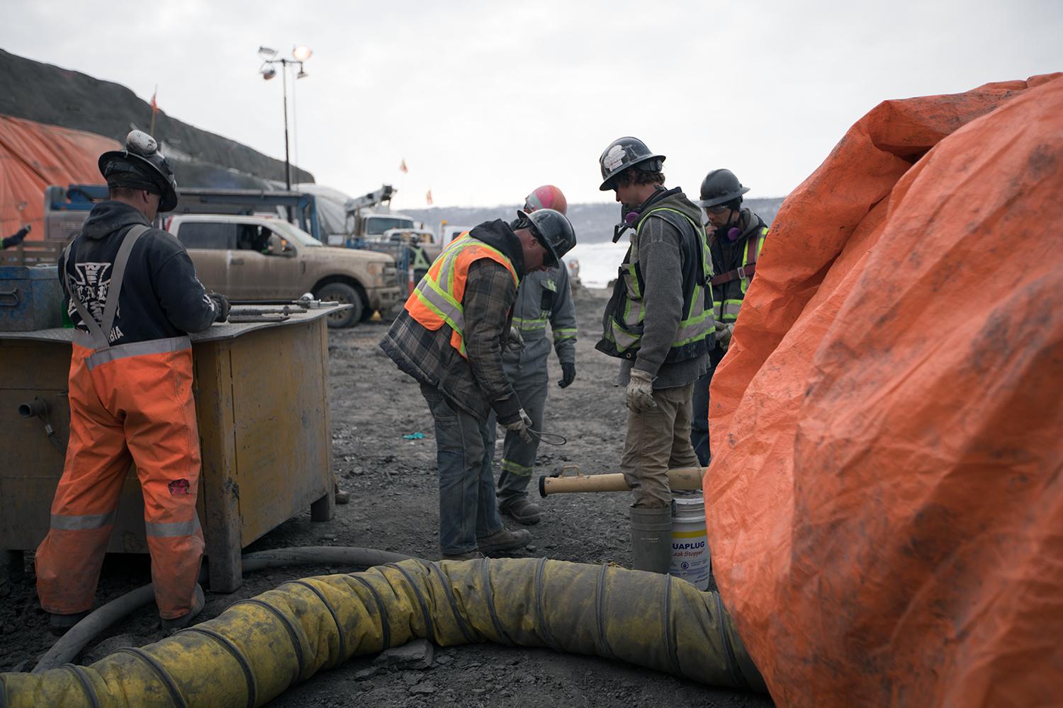 North bank shotcrete placement above inlet portal | April 2018