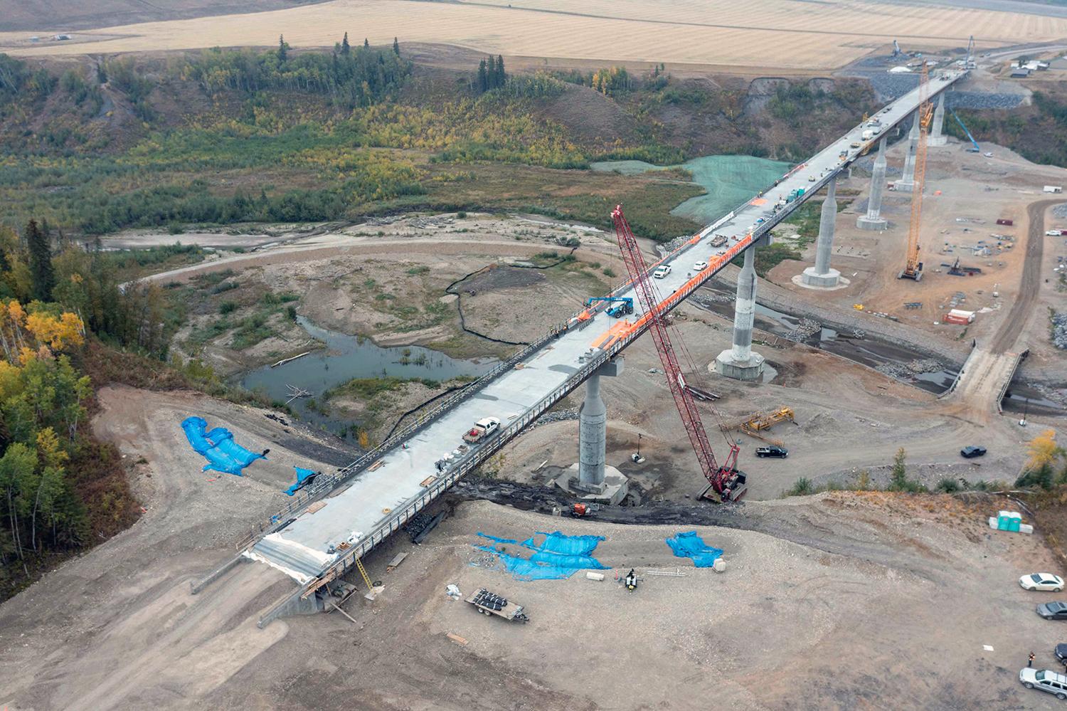Construction continues on the Cache Creek Bridge. | September 2022