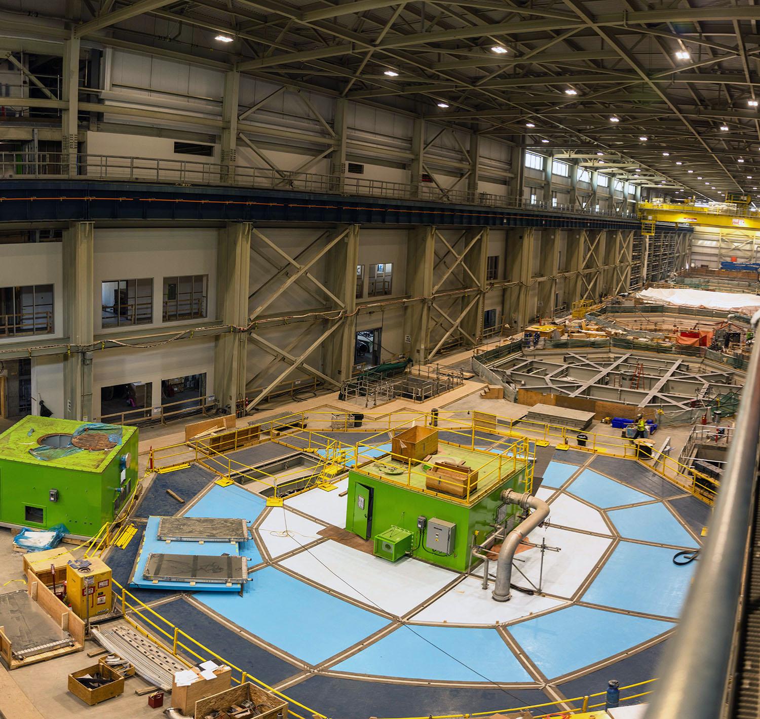 Inside the powerhouse construction on turbine unit 1 is the furthest along, followed by units 2 to 6.