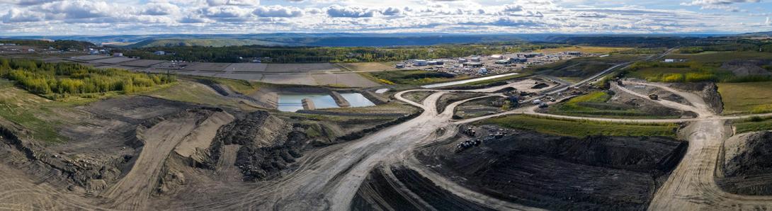 Panorama of the 85th Avenue Industrial Lands, where glacial till is placed on the conveyor to ship to site. | September 2021