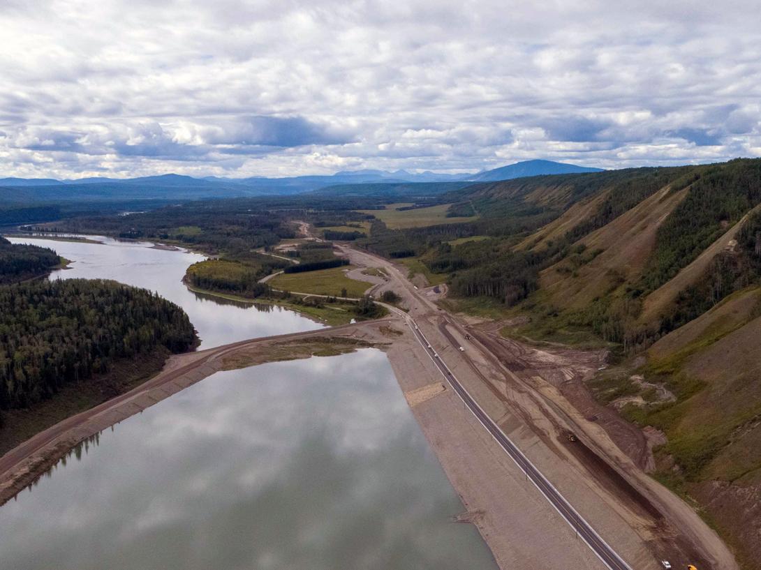 View of the embankment at the Lynx Creek segment on Highway 29. | August 2021