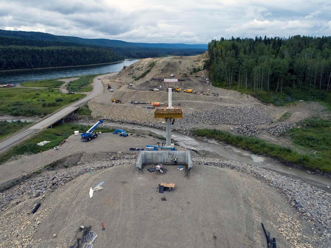 The Lynx Creek Highway 29 realignment subgrade construction includes a detour and future highway embankment. | August 2021