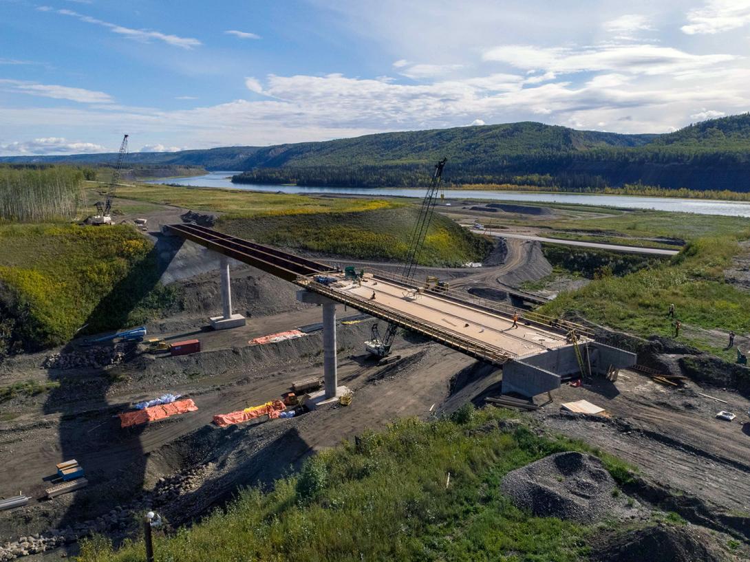 Bridge deck formwork installation at the Dry Creek segment of the Highway 29 realignment. | September 2021 