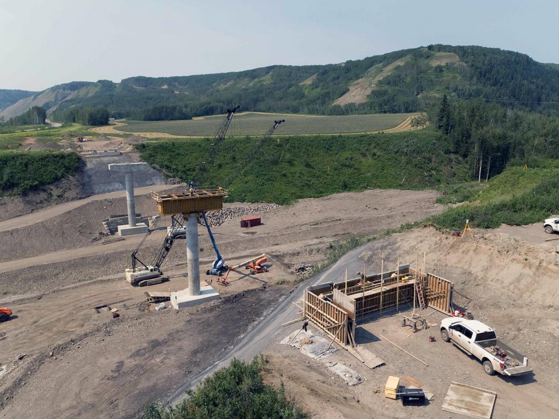 Bridge formwork is under construction at the Dry Creek section of Highway 29. | July 2021