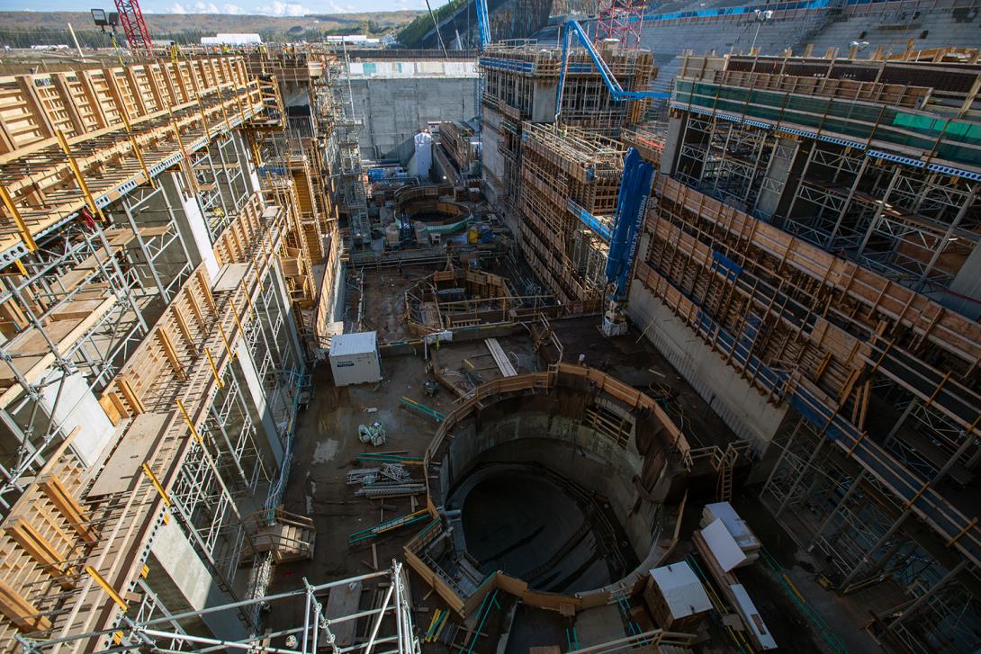 These large openings are called draft tubes. After the water passes through the turbines and generators, it will flow through these passages into the tailrace and back into the river. | September 2019
