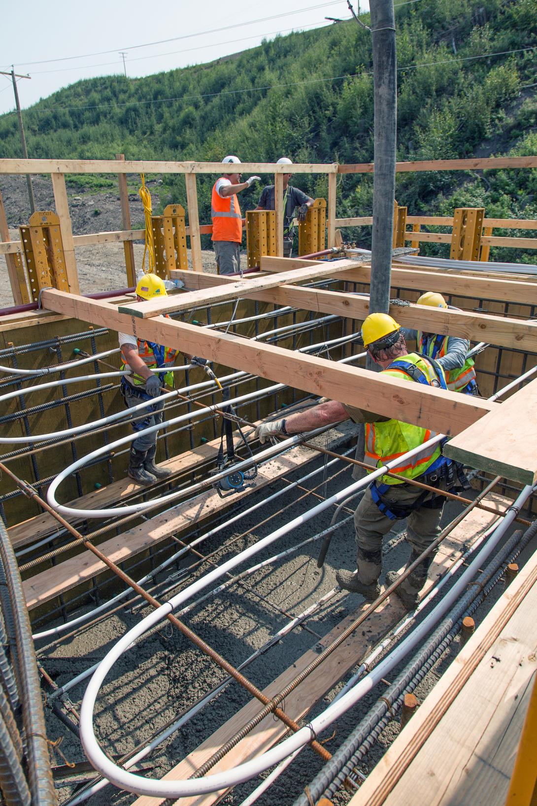 Trial concrete placement on the south bank | July 2018