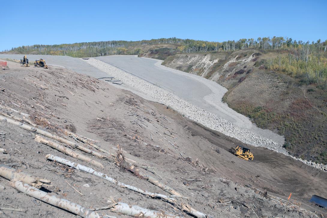 Completed upper inclined portion of the closure channel in the L3 Gully on the north bank | September 2017 