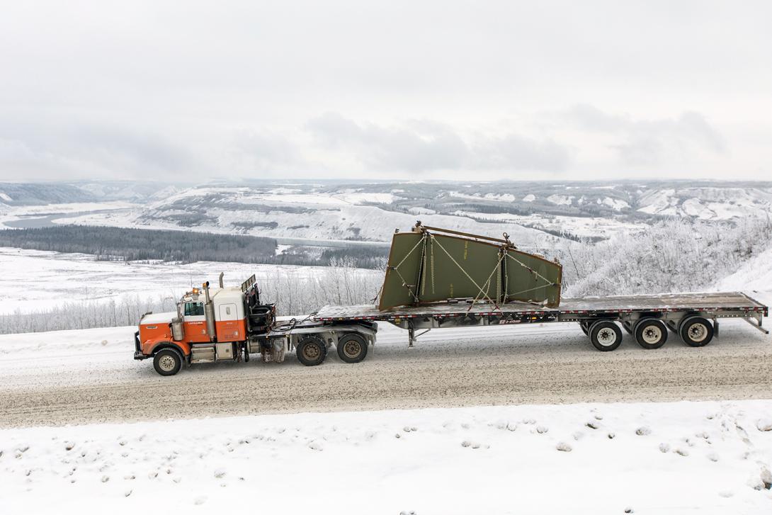 The turbines and generators contractor delivering equipment to their work area | January 2018
