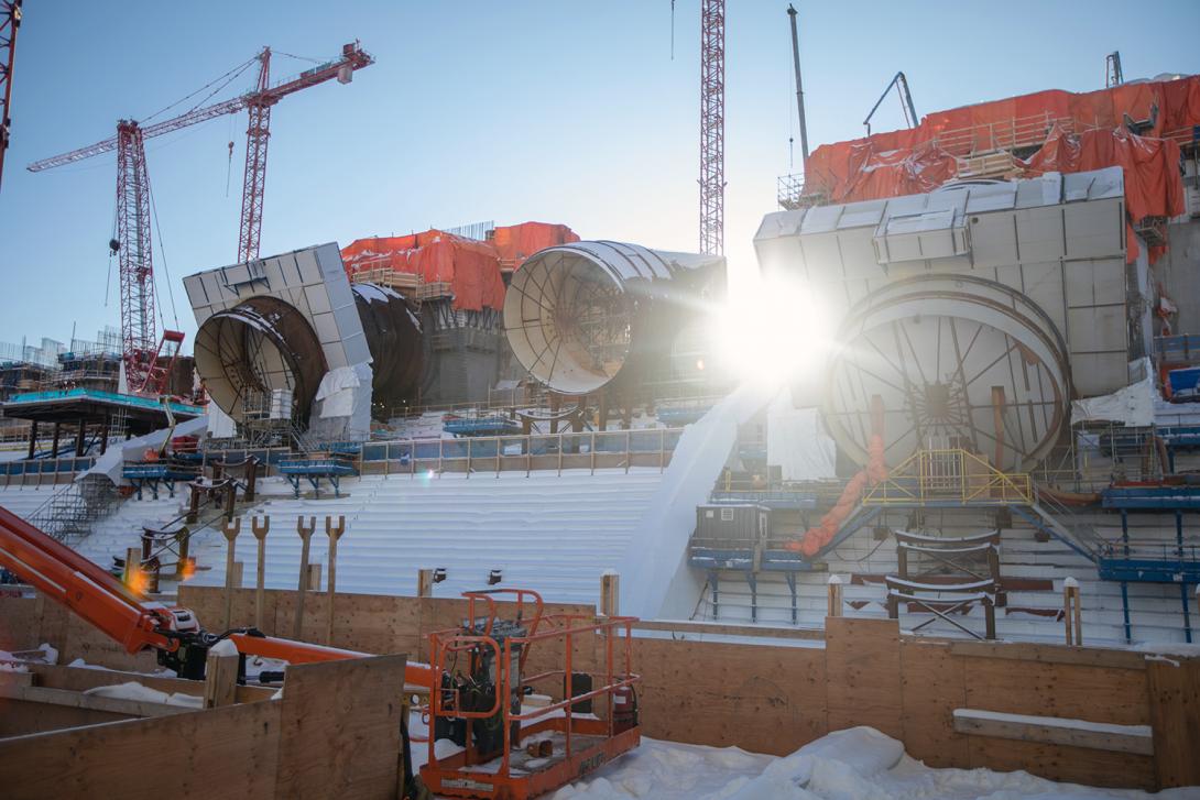 Penstock construction of units 1, 2 and 3 progresses. | January 2020 