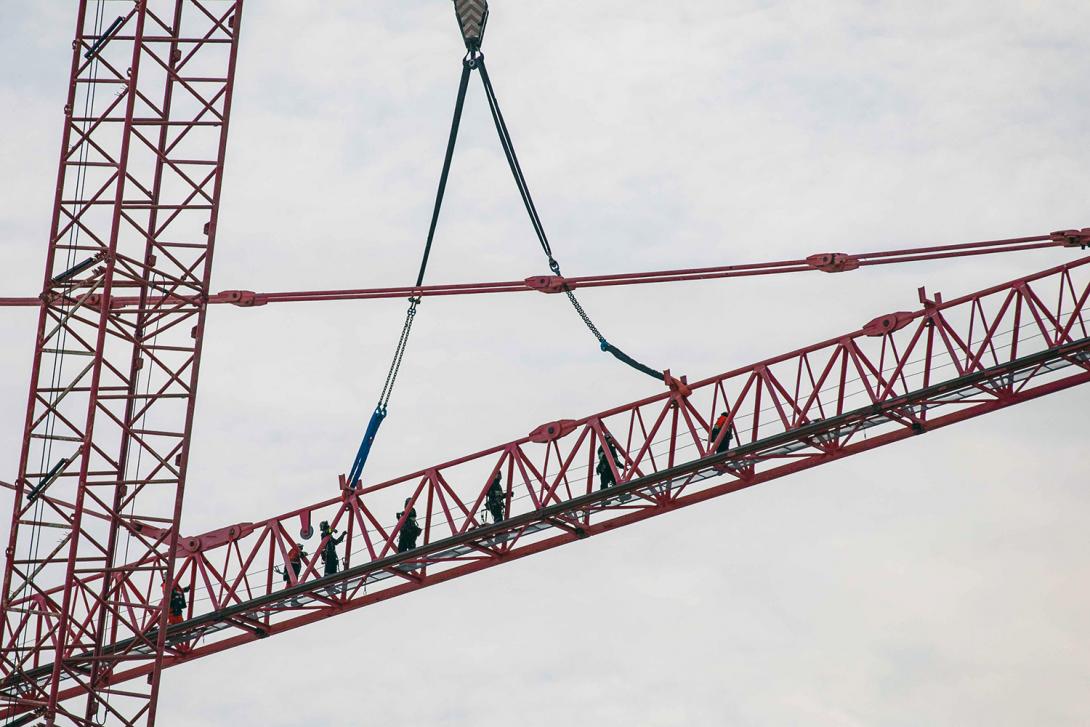 This giant tower crane is 101-metres and is capable of lifting of 80 tonnes. | January 2022