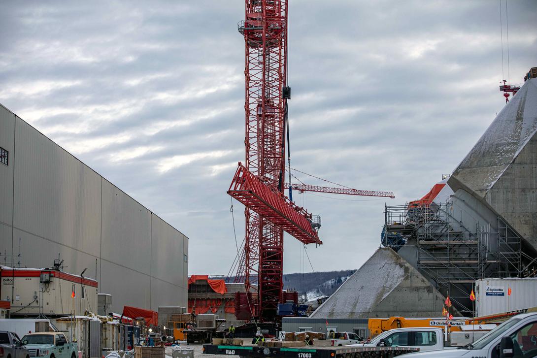 The work requiring the support of this crane is complete, and the crane will be moved so the penstock installation can occur. | January 2022