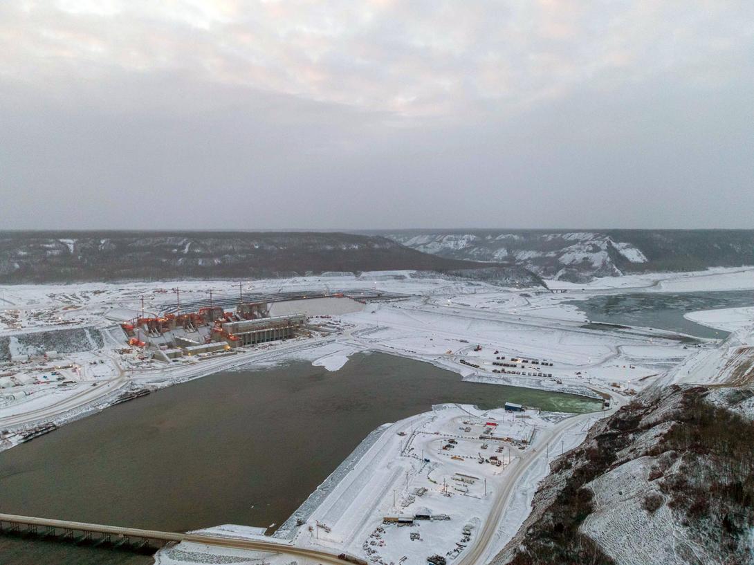 Upstream view of Site C dam site. | January 2022