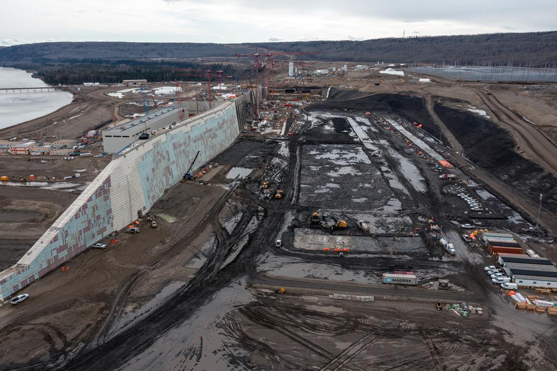 East facing view of the approach channel under construction. | May 2022