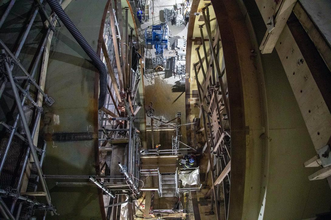 Unit 1 coupling chamber – the closure section is on the and the penstock is on the right. | June 2022