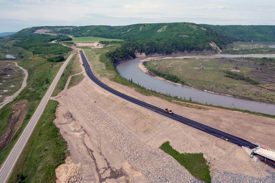 Paving the west approach of the Halfway River Bridge on Highway 29. | June 2022