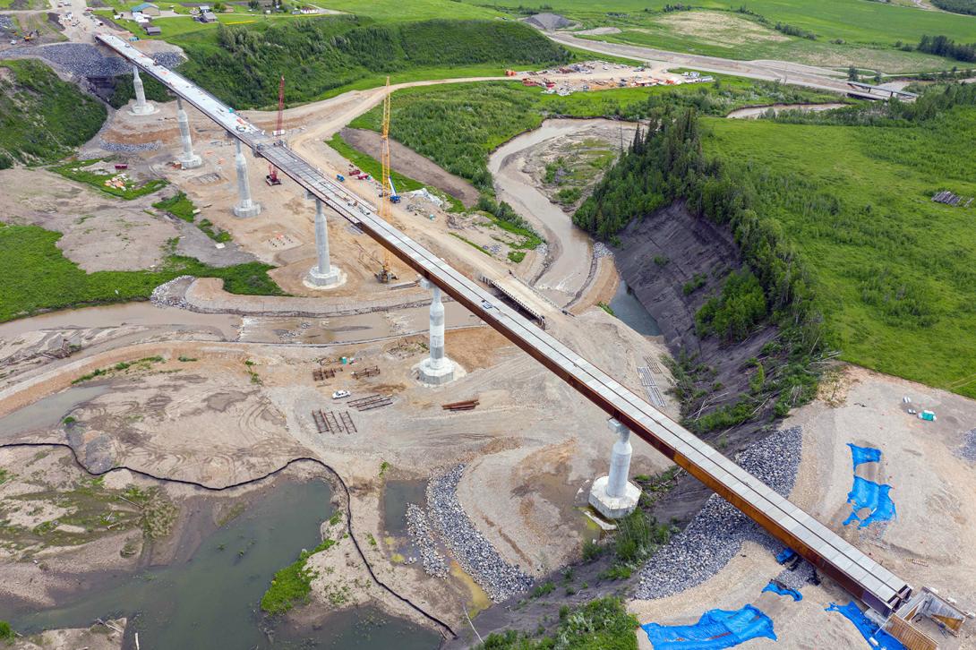 Three of seven concrete pours complete on Cache Creek Bridge. | June 2022