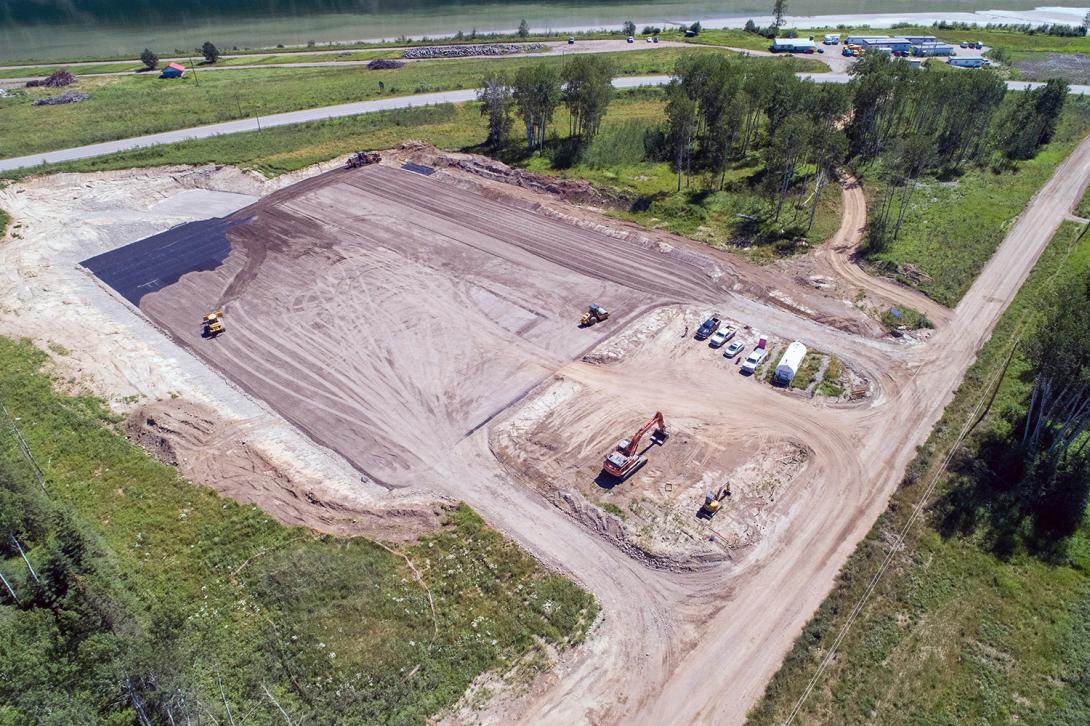Aerial view of construction on the Lynx Creek boat launch parking area. | July 2022