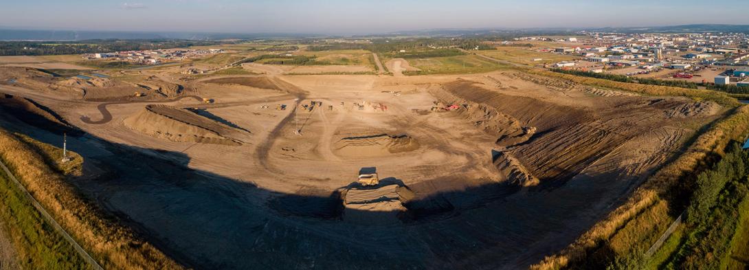 The 85th Ave industrial land, the primary source of glacial till used to build the dam, excavated to final elevation. | August 2022