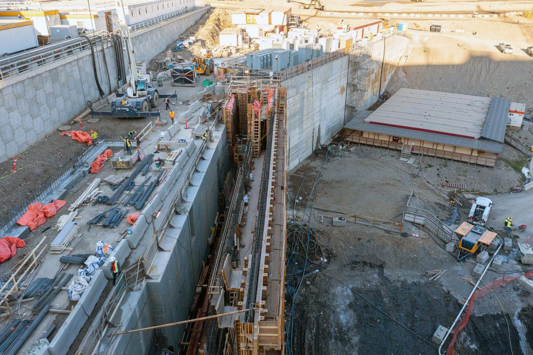 Top view of the permanent upstream fish passage facility. | October 2022