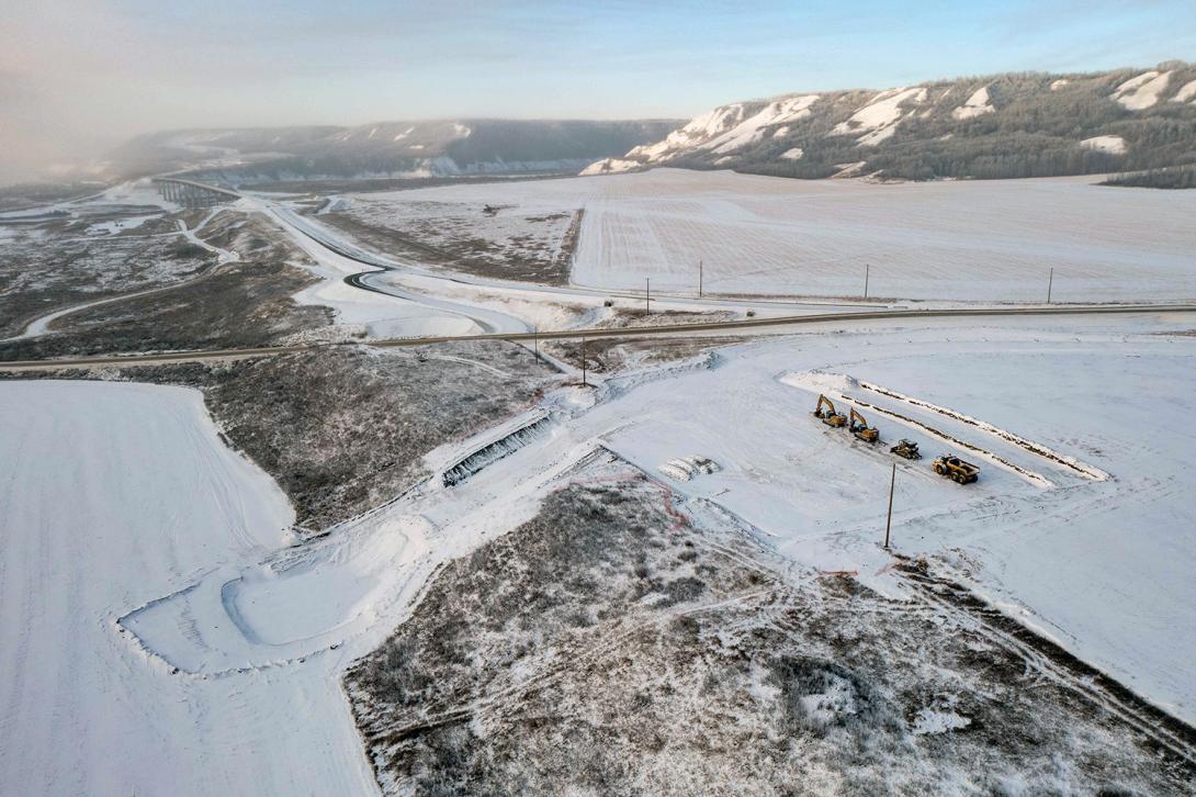 Snow covers the site of the future Halfway River boat launch, located on the east side of the Halfway River Bridge. | December 2022