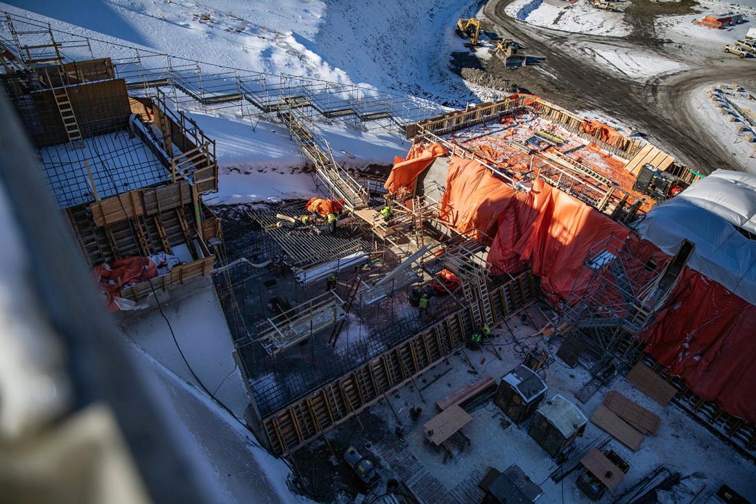 Installing reinforcing steel on the auxiliary spillway. | March 2023