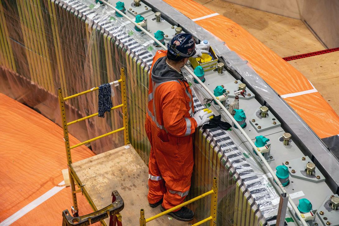 Preparing unit 2 stator core to install the windings. | February 2023