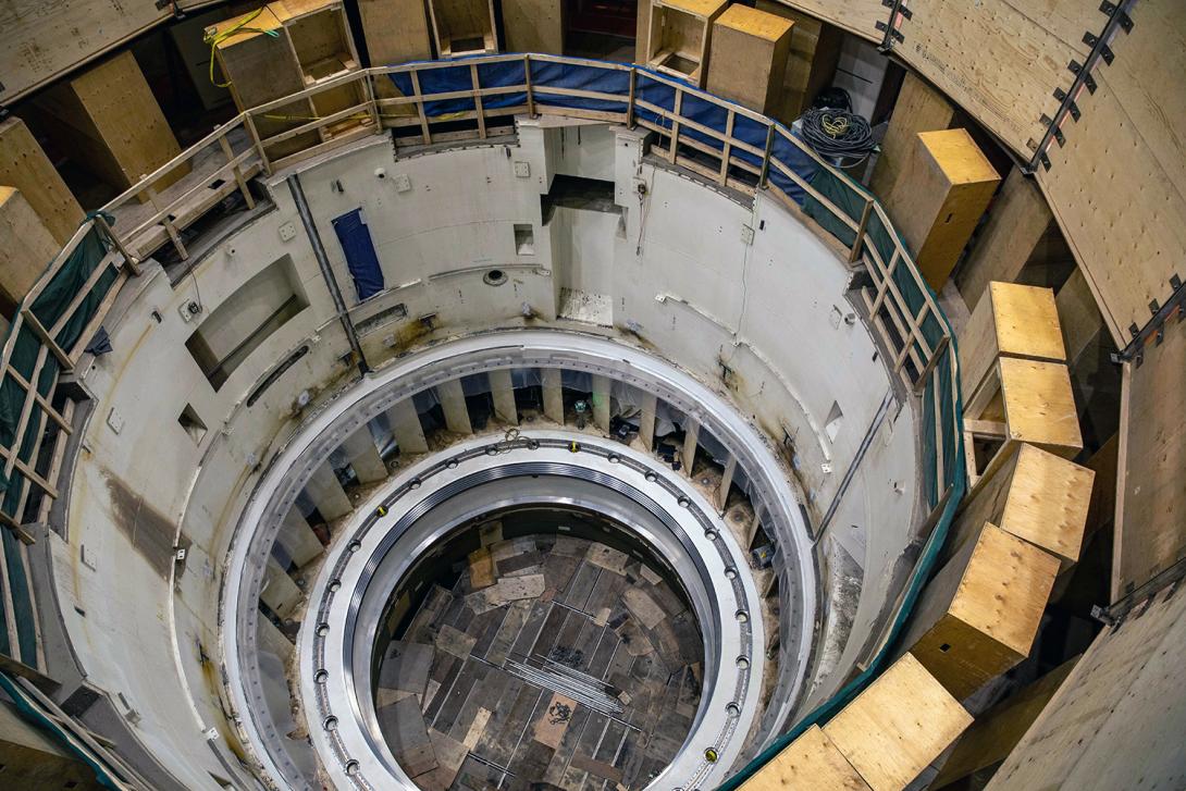 The unit 2 turbine pit is shown with the bottom ring and stay ring installed. | February 2023