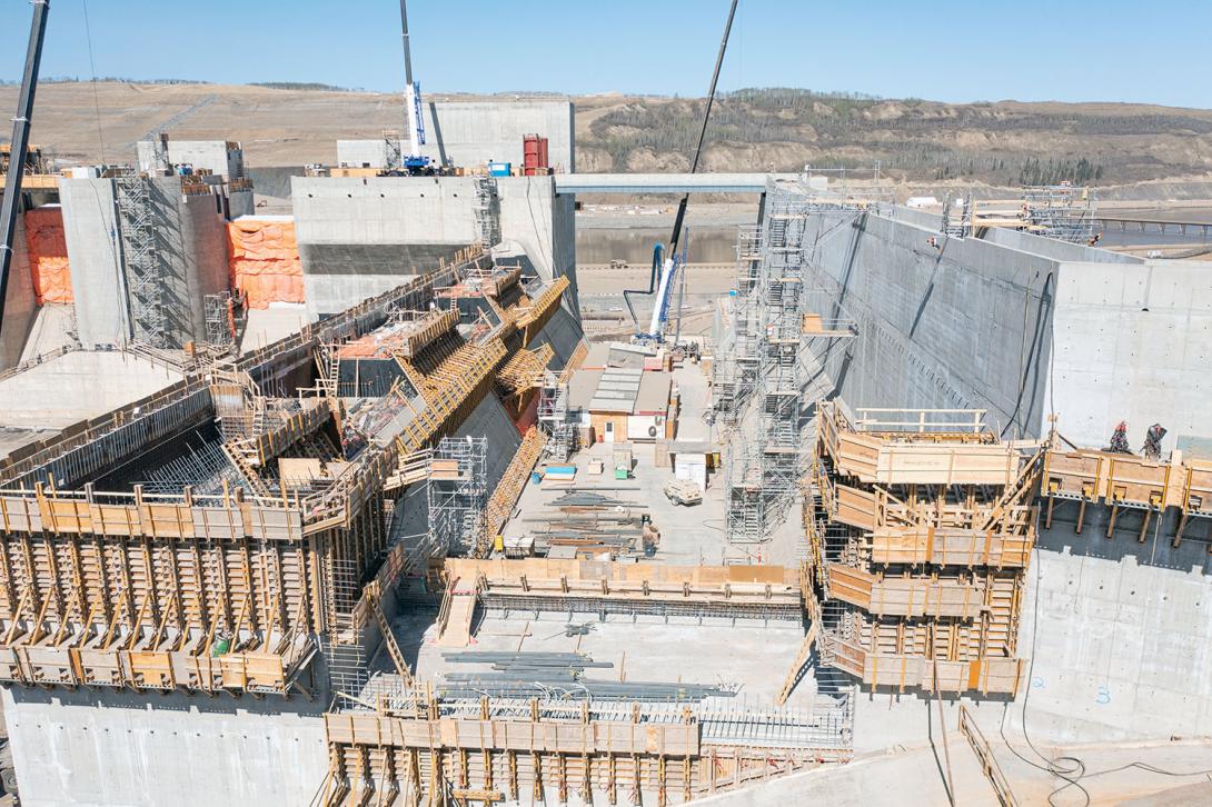 Close up look through the auxiliary spillway from the approach channel. |May 2023