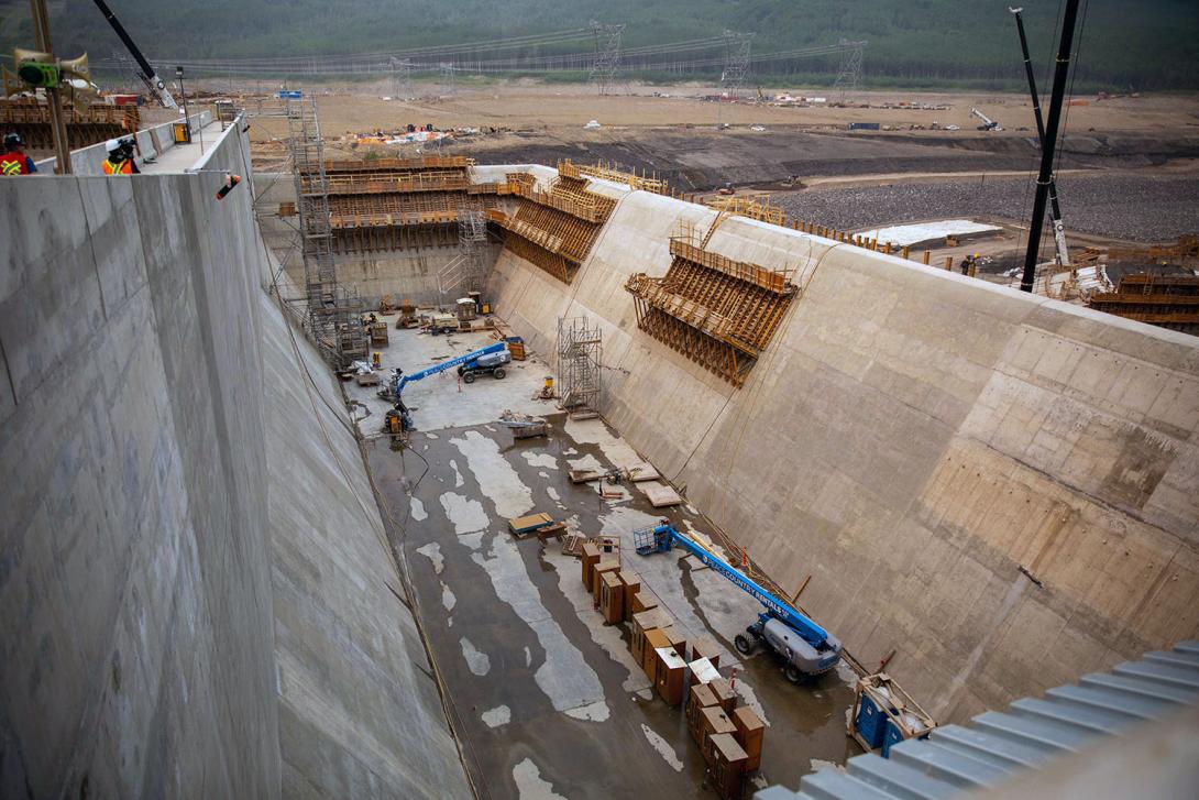 The basin of the Site C auxiliary spillway.