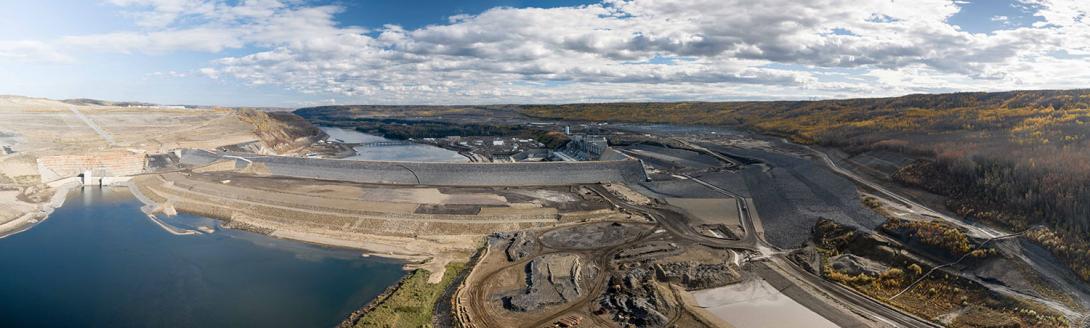 When the reservoir is filled, the earthfill dam (at centre) will direct water to the approach channel on the right.