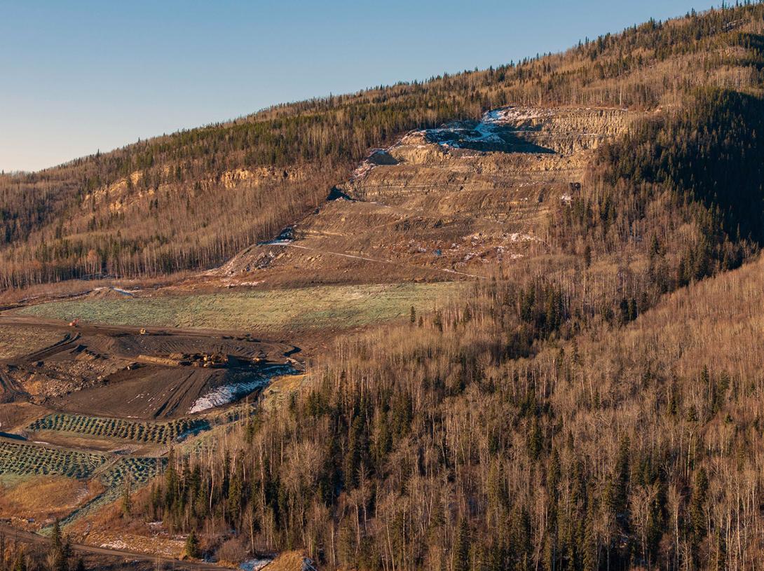 Portage Mountain Quarry will be ready for revegetation and tree planting in 2024. | November 2023