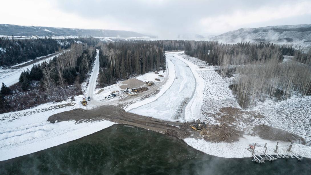 The last step to complete the fish habitat project downstream of the dam is to remove the causeway that blocked the channel during construction.