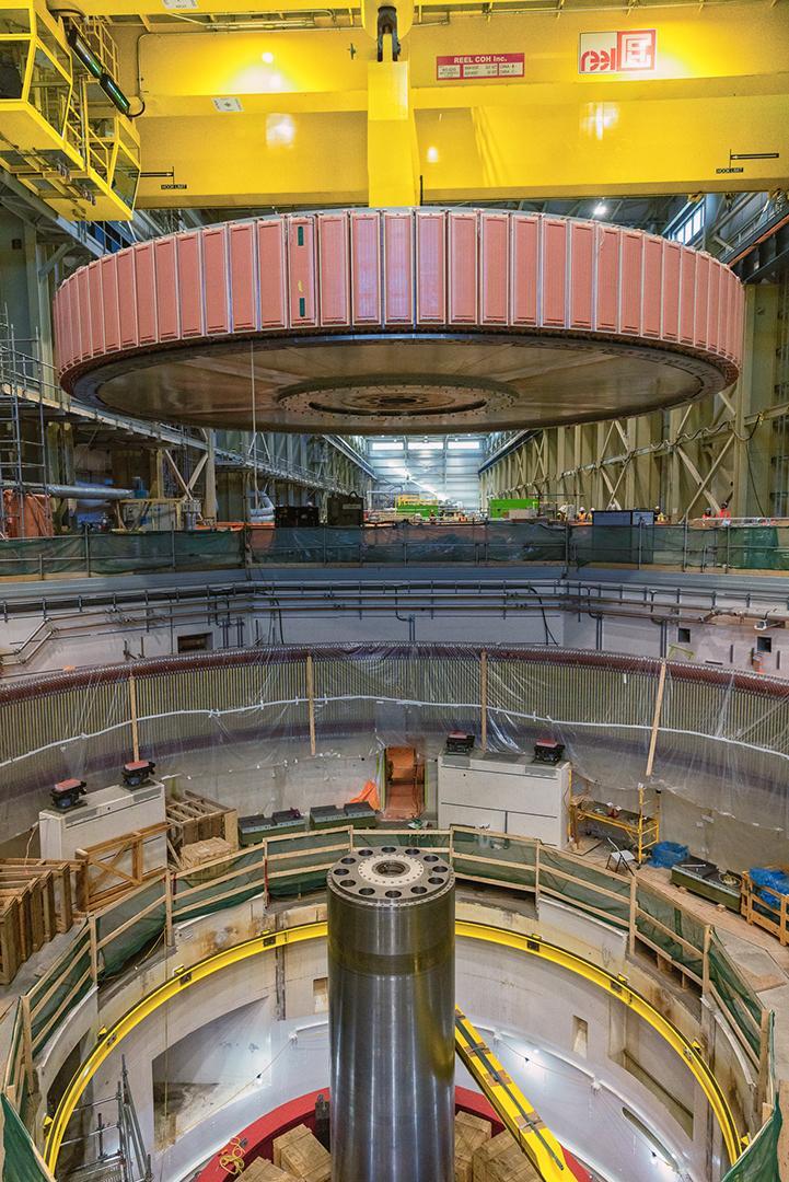 The unit 3 rotor is lowered into position. | March 2024