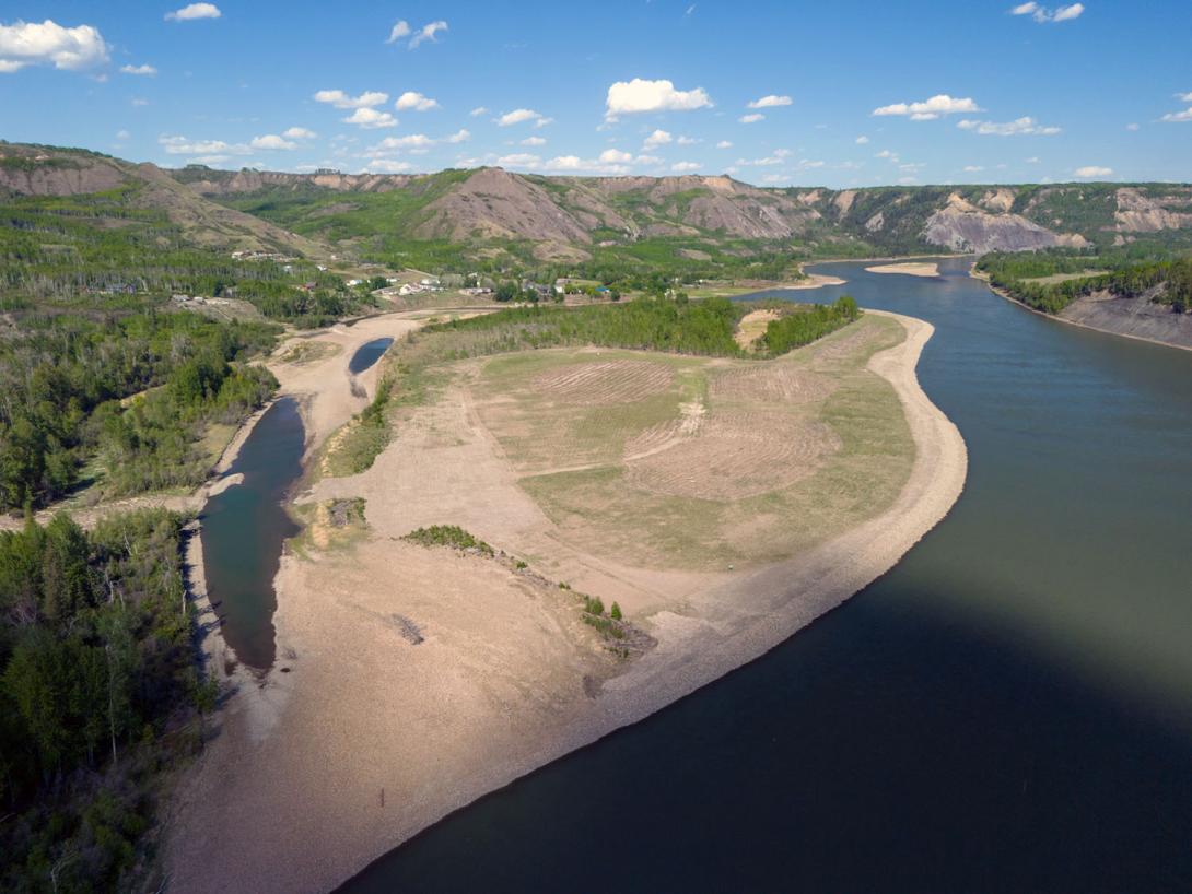 One of the many fish habitat offsets where reclamation planting is completed. | May 2024