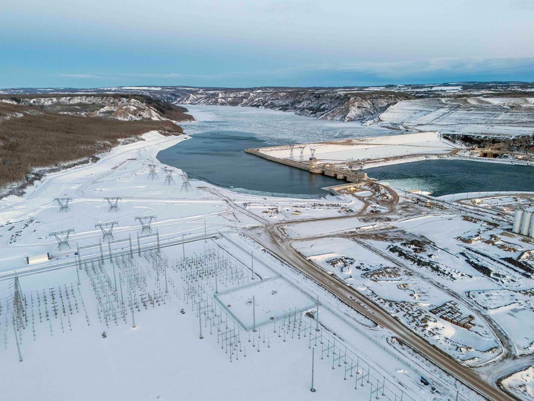 Site C right bank at bottom, approach channel and dam. | January 2025