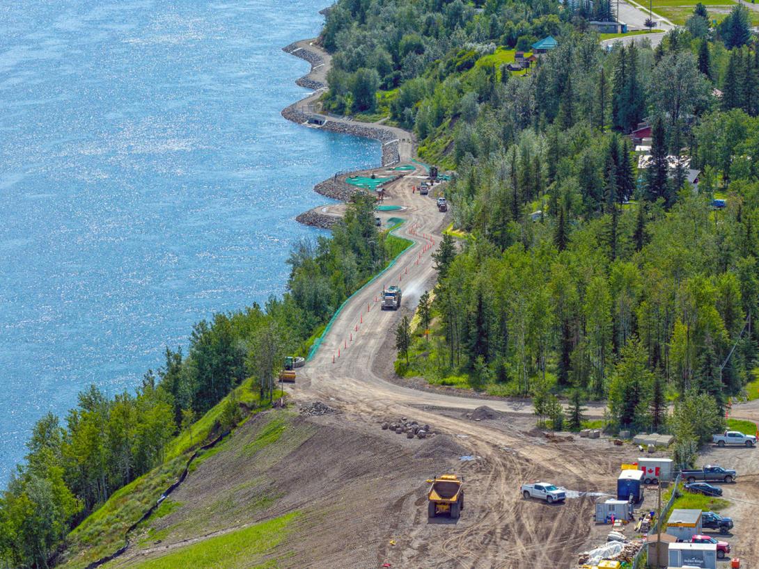 Hydro seeding at the day-use area on the D.A. Thomas  Road in Hudson’s Hope. | July 2025