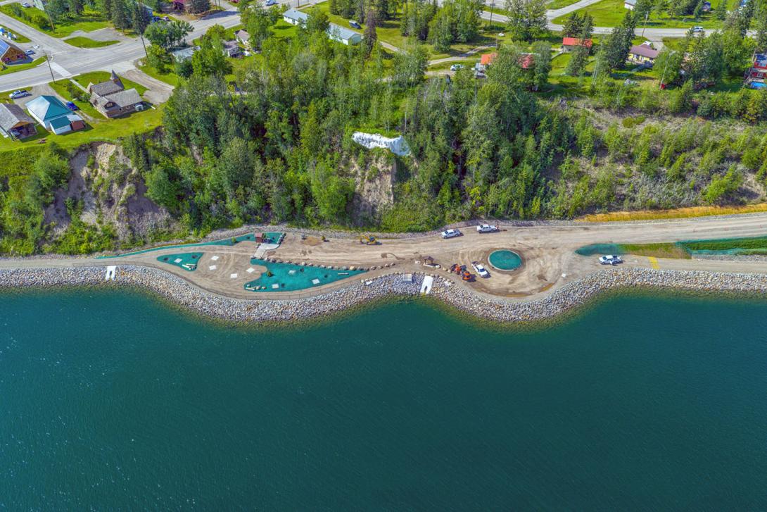 Hydroseeding at the day-use area on the D.A. Thomas Road at Hudson’s Hope. | July 2025