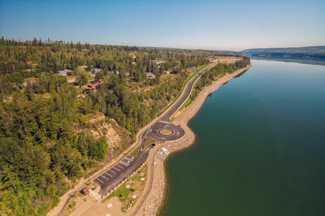 Line painting completes construction the D.A. Thomas Road and day-use area. | August 2025