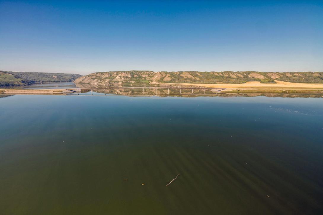 The Halfway River Bridge crosses where the Halfway River enters the Site C reservoir. | August 2025
