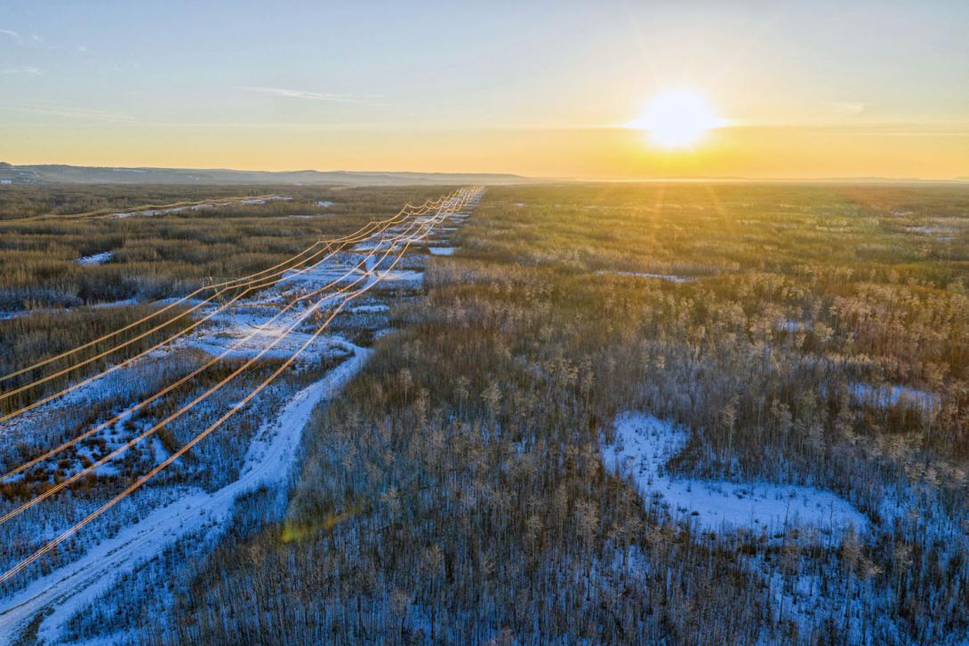 The 500kV transmission right of way above the Site C dam. | January 2026