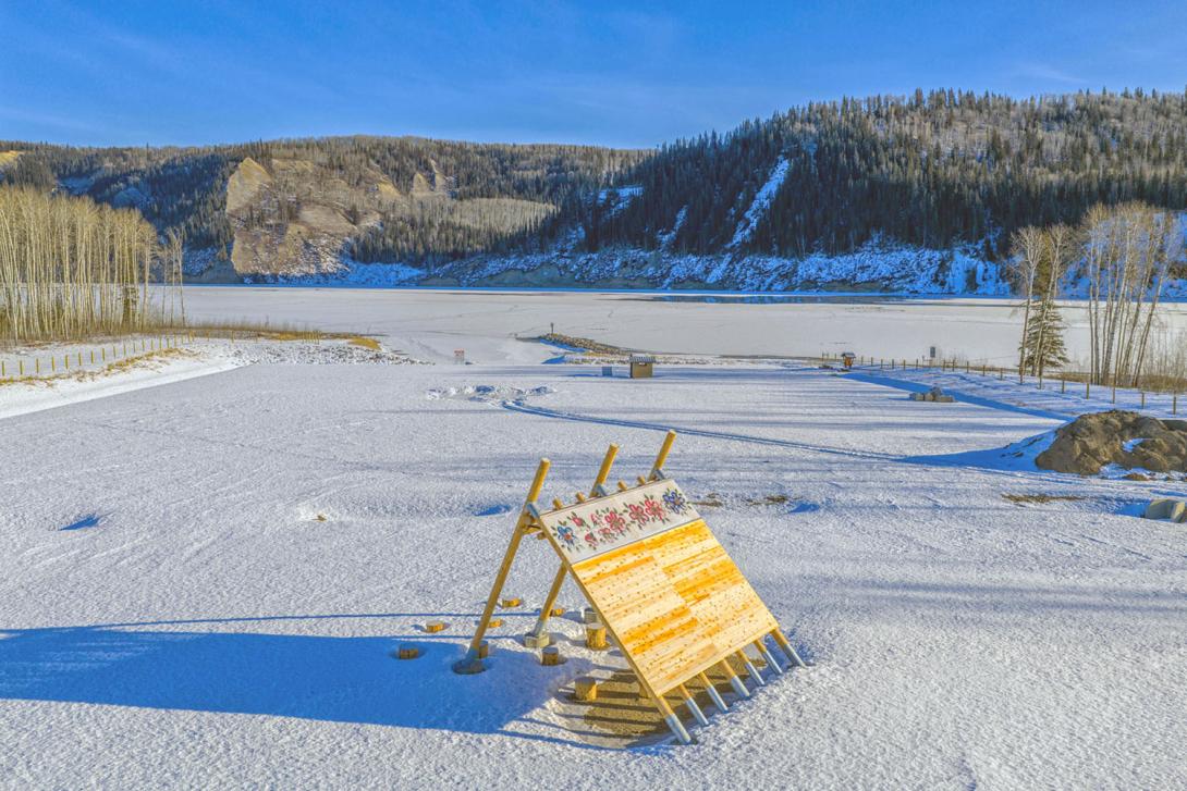 The lean-to installation is in progress at the Lynx Creek boat launch. | January 2026